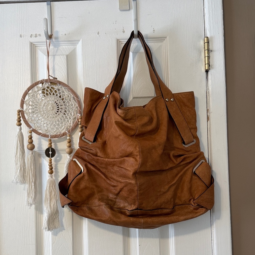 Martine Sitbon Leather Tote Bag in Cognac Brown - Women Bags